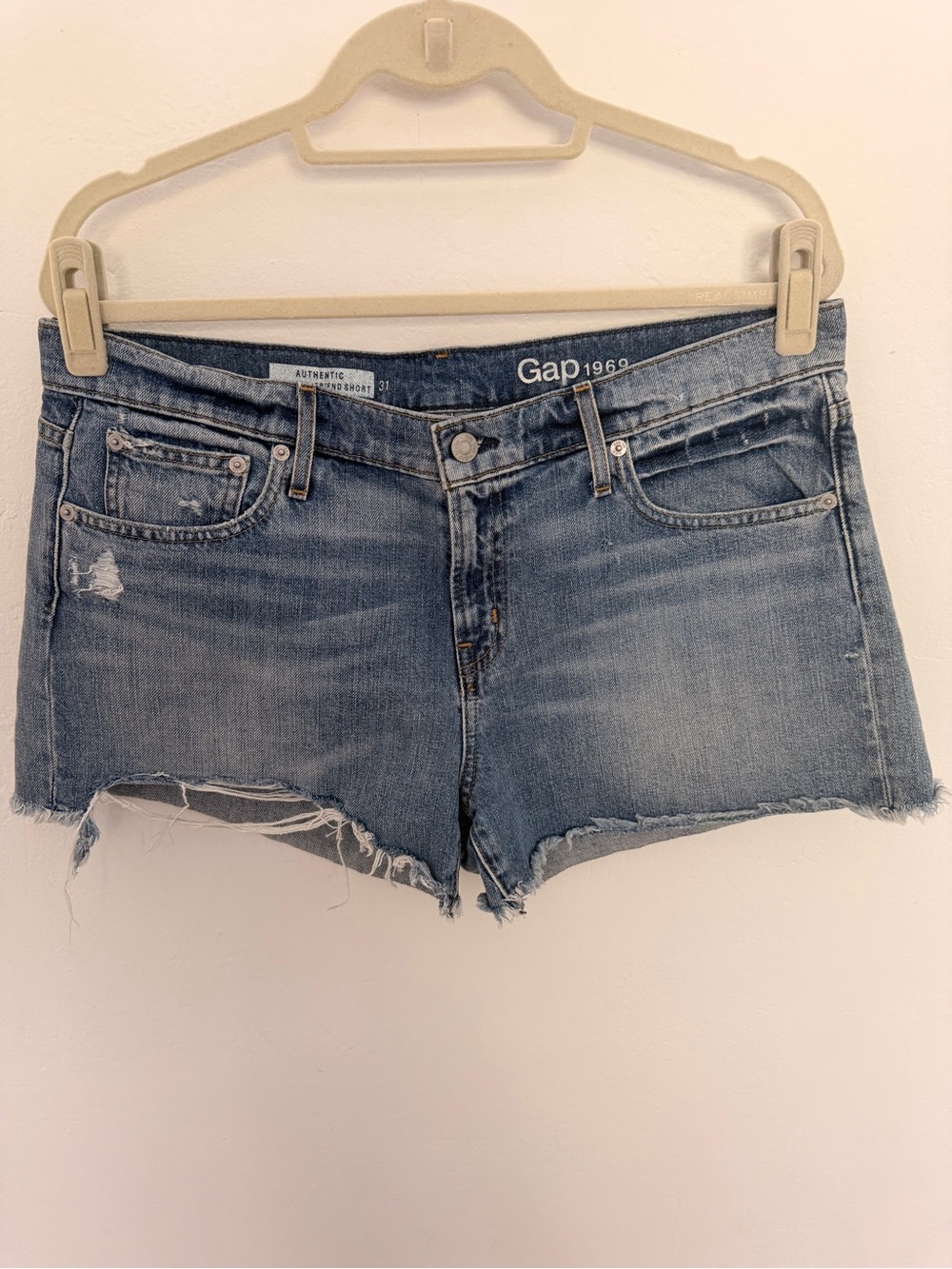 GAP Frayed Denim Cutoff Shorts - Blue Wash